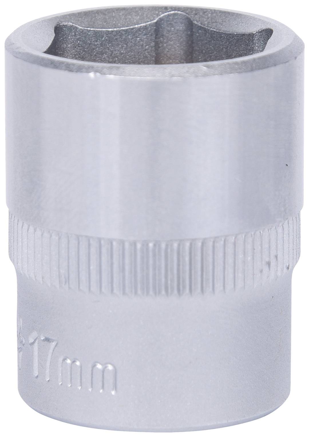 Dado in argento con dimensione di 17 mm, utilizzato come accessorio per chiavi e utensili.
