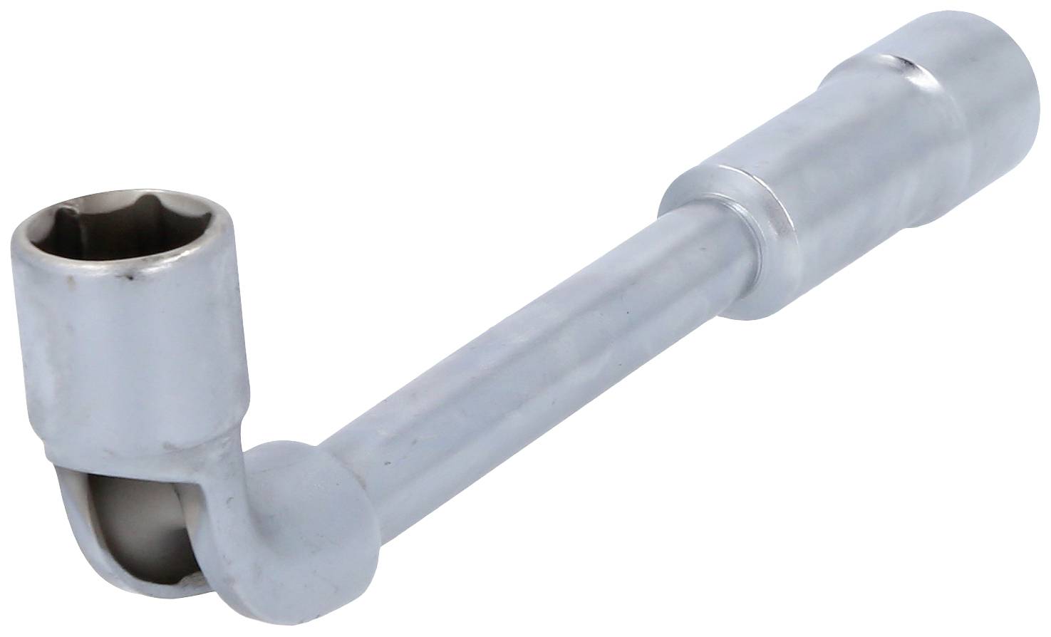 Chiave per dadi delle ruote in argento, con design a L, utilizzata per allentare o serrare i dadi dei cerchi dei veicoli.