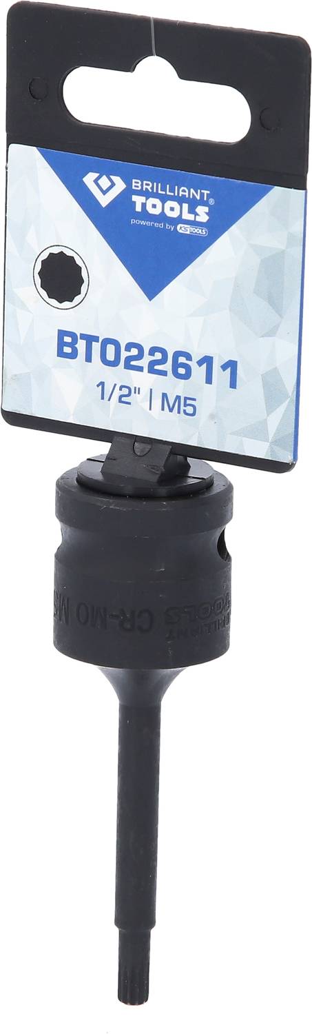 Inserto utensile con scritta 'BT022611', 1/2 pollice, M5, di Brilliant Tools. Adatto per lavori meccanici o riparazioni.