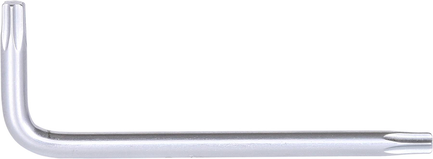 Una chiave Torx a L in metallo utilizzata per serrare o allentare viti Torx.