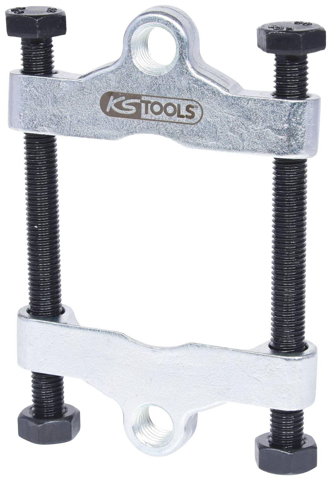 Estrattore con due viti filettate, corpo in metallo e marchio 'KS Tools'. Utilizzato per separare componenti all'interno di macchine.