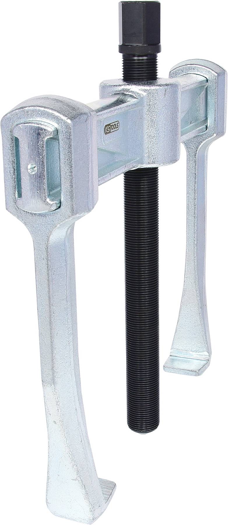 Estrattore metallico con due impugnature e una vite centrale per la rimozione di cuscinetti o boccole.