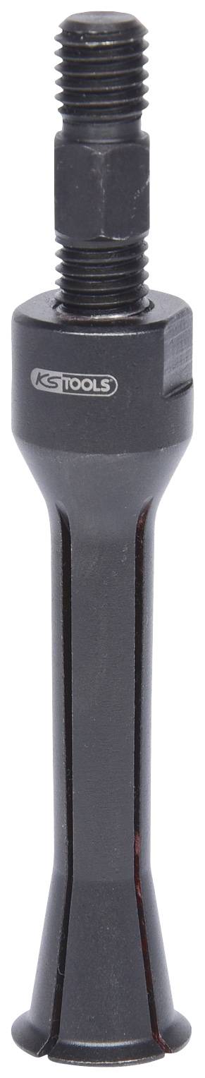 Un utensile metallico con impugnatura cilindrica scanalata e un collegamento a vite sulla parte superiore, utilizzato per fissaggi precisi.