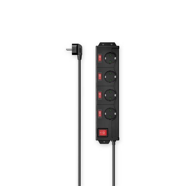 Hama 00223122 Multipresa con interruttore  Nero Schuko 1 pz.