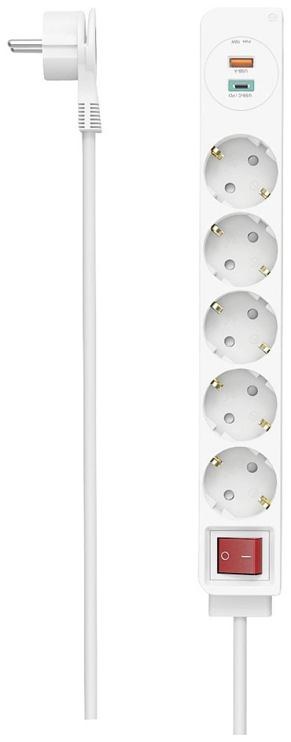Hama 00223186 Multipresa con interruttore  Bianco Schuko 1 pz.