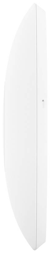 Un oggetto bianco, sottile, verticale in vista laterale, probabilmente un dispositivo tecnico moderno o un pezzo di arredamento.