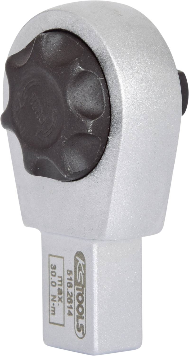 Adattatore per chiave dinamometrica argentato con manopola di rotazione nera, con scritta 'KS Tools' e specifiche 'm9 x 1, 30.0 N·m'.