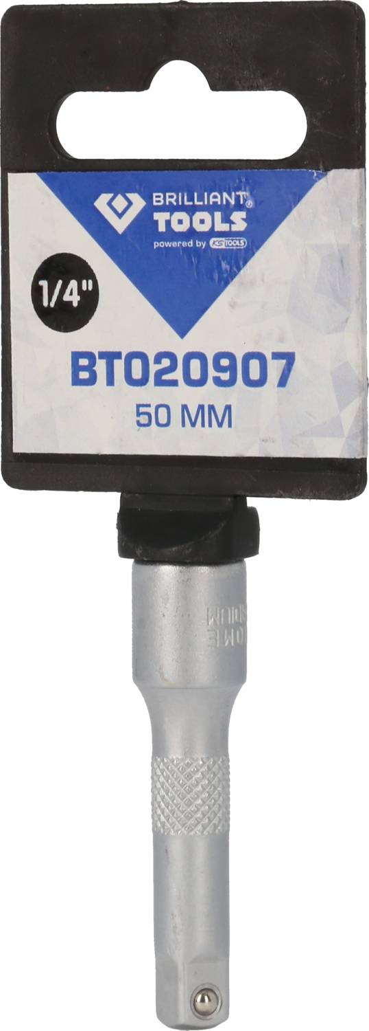 Un adattatore di prolunga Brilliant Tools da 50 mm, con codice articolo BT020907, per applicazioni con attacco da 1/4 di pollice.