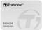 Un'unità SSD Transcend SSD225S in argento, con logo e nome del prodotto in alto a sinistra.
