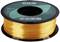 Un rotolo di filamento per stampante 3D giallo del marchio eSUN, modello eSilk-PLA, su una bobina nera.