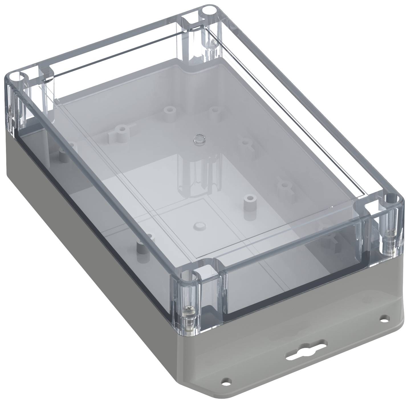 TRU COMPONENTS TC-10860892 Alloggiamento flangia 179.90 x 119.90 x 60.20 Policarbonato Grigio luminescente 1 pz.