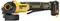 Un smerigliatrice angolare a batteria gialla e nera del marchio DeWalt, con motore brushless e design compatto ed ergonomico.