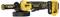 Smerigliatrici angolari elettriche portatili in nero e giallo del marchio DEWALT, funzionanti a batteria, con impugnatura ergonomica e copertura protettiva.