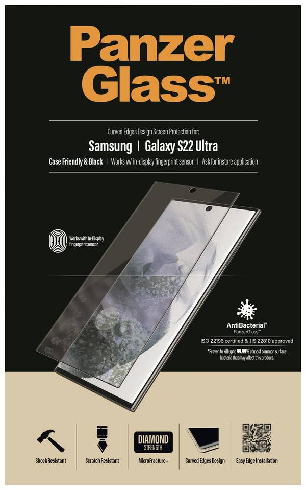 PanzerGlass 7295 Vetro di protezione per display Samsung Galaxy S22 Ultra 1 pz. Anti-impronta, antibatterico SH00048250