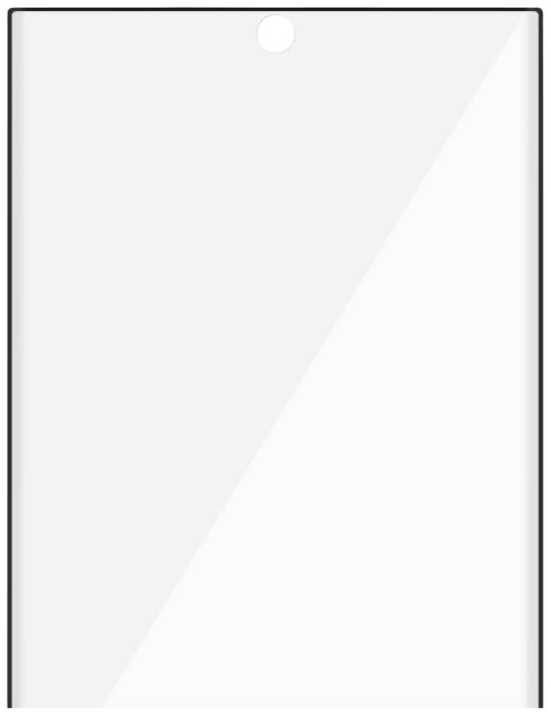 Un poster o foglio di carta vuoto, orientato verticalmente, con un piccolo foro in alto al centro.