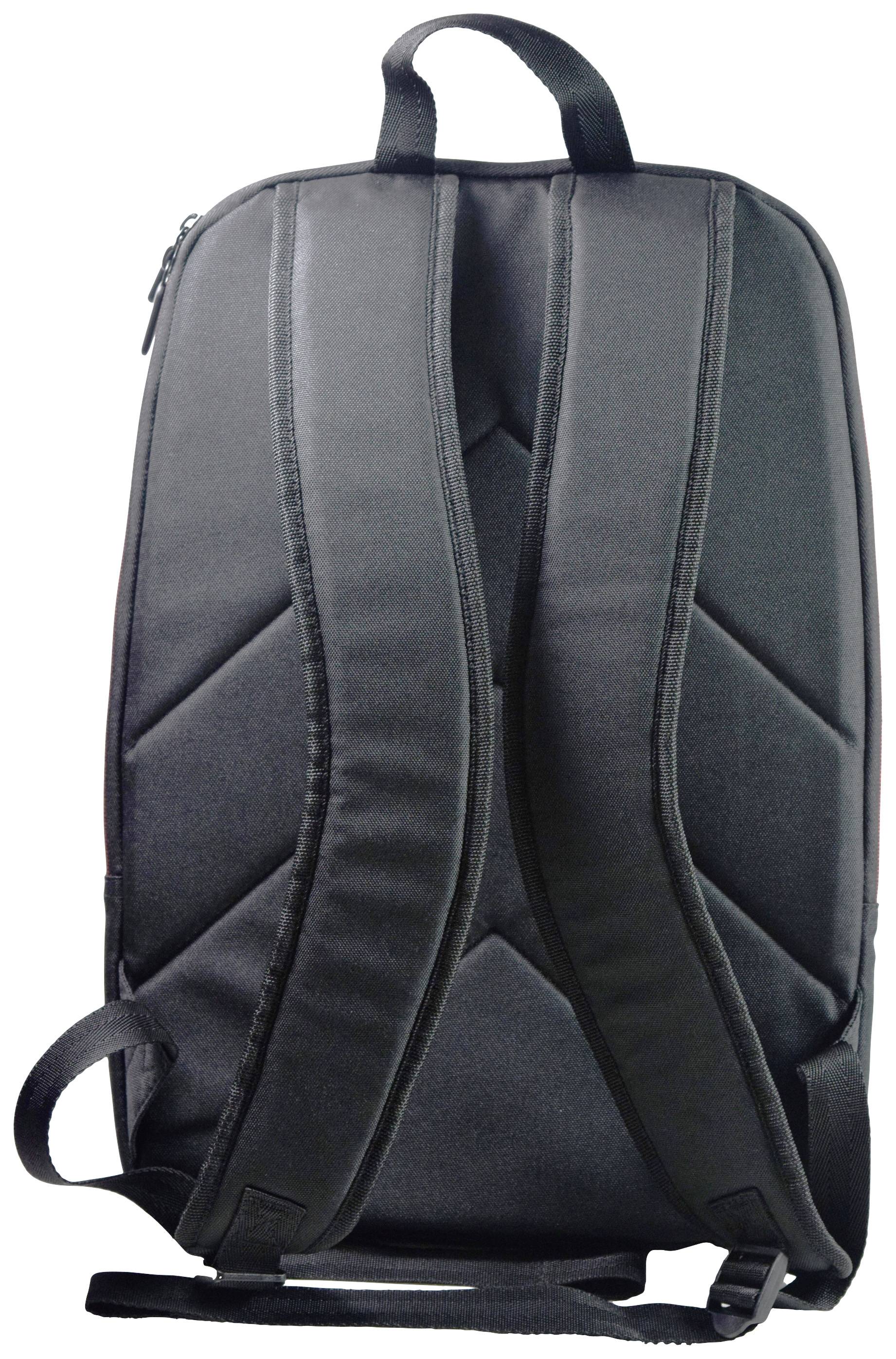 Zaino nero con cinghie imbottite per le spalle e retro semplice.