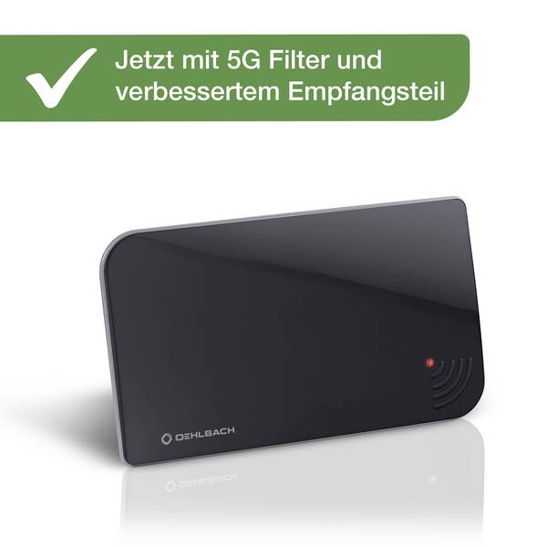 Oehlbach Scope Vision 5G DVB-T2 Antenna attiva piatta DVB-T/T2 Ambiente interno  Nero