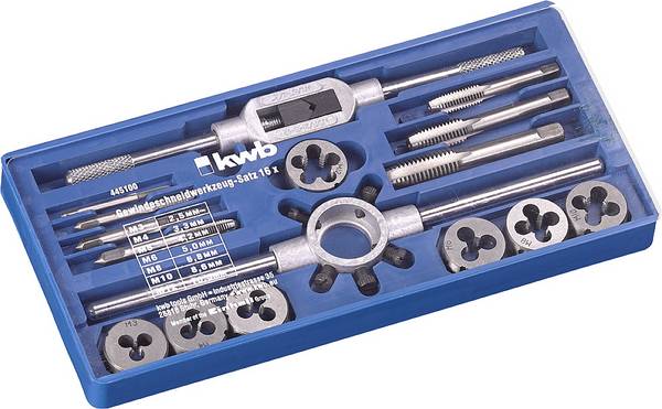 kwb 445100 KIT maschi e filiere 16 parti 16 pz.