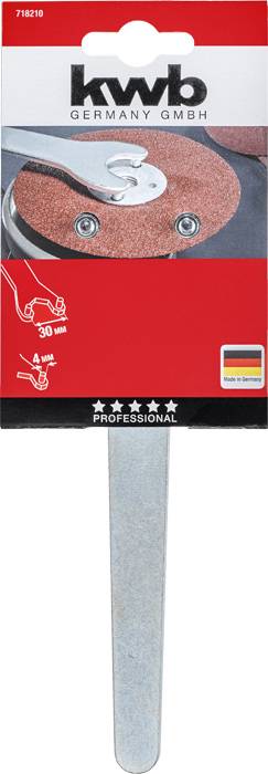 'Kwb Germany GmbH' Confezione per una mola da taglio con prodotto illustrato, descrizione in tedesco e inglese, categoria 'Professionale'.