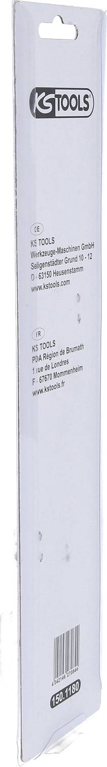Retro di un imballaggio di KS Tools con informazioni sul prodotto e codice a barre.