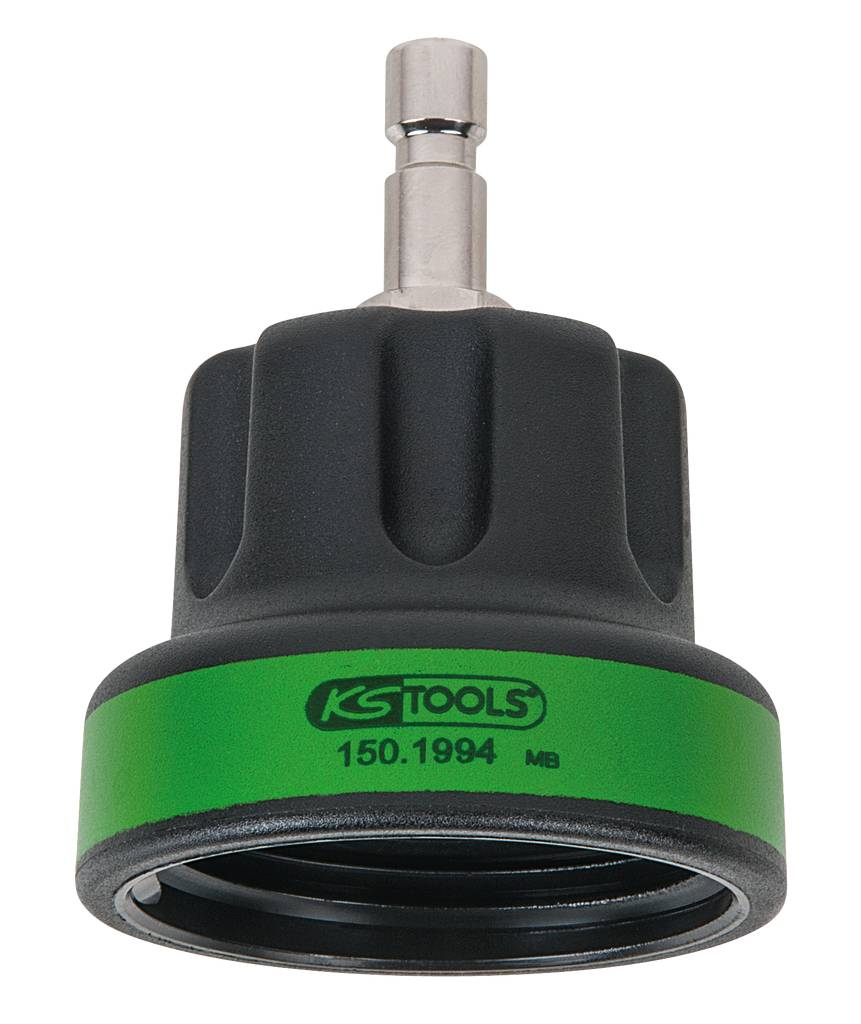 Un estrattore a cappuccio nero con marcatura verde e la scritta 'KS TOOLS 150.1994' nella parte inferiore.