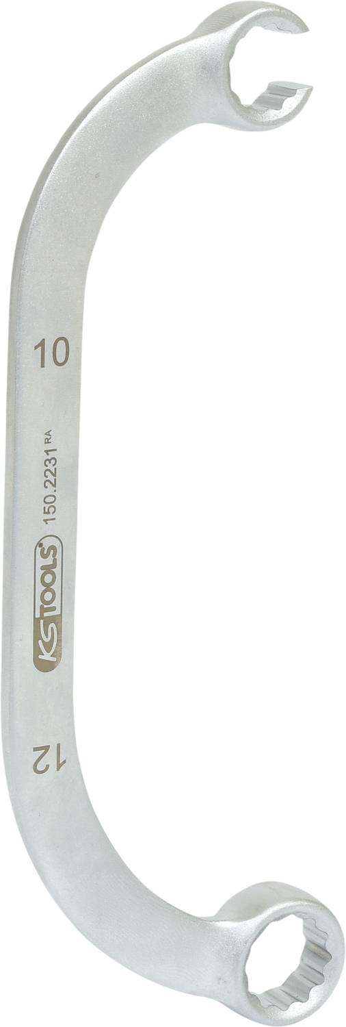 Una chiave a bocca in argento con misure 10 e 12, contrassegnata con 'KS Tools'.