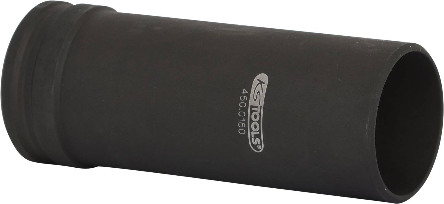 Chiave a bussola lunga 'KG Tools' in colore nero, modello '450.0150', dalla forma cilindrica, pensata per uso professionale degli attrezzi.