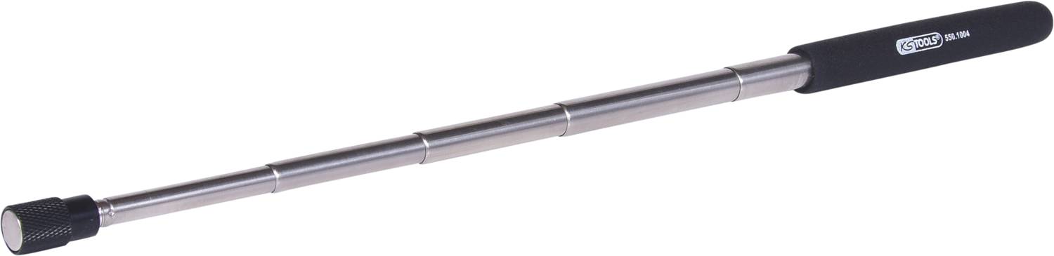 Telescopio magnete con asta estensibile e impugnatura nera. Adatto per raccogliere oggetti metallici in punti difficilmente raggiungibili.