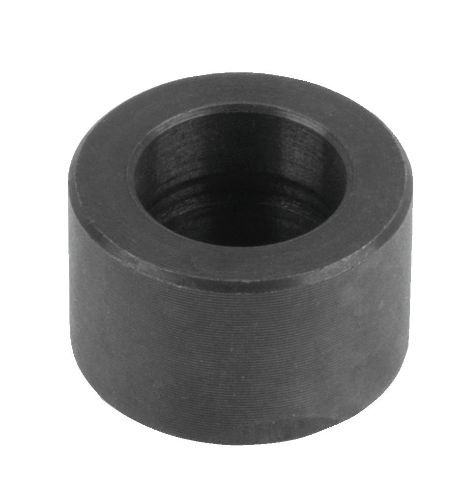 Un anello metallico nero, cilindrico, con un foro centrale, raffigurato su sfondo bianco.