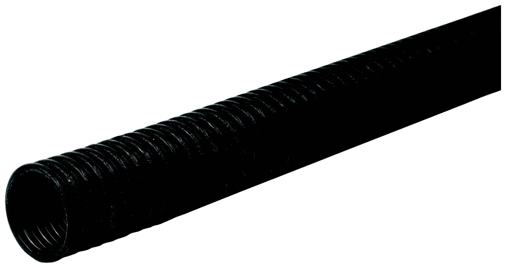 Un tubo ondulato nero e flessibile utilizzato per proteggere i cavi nelle installazioni.