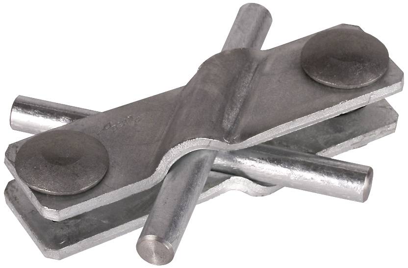 Elemento di connessione metallico composto da due barre parallele e due unità piatte collegate mediante viti.
