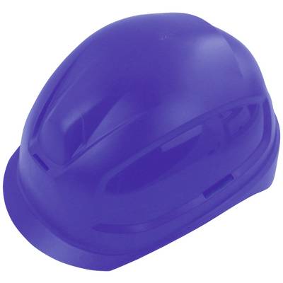 Un elmetto blu, tipicamente utilizzato per la sicurezza sul lavoro nei cantieri edili.