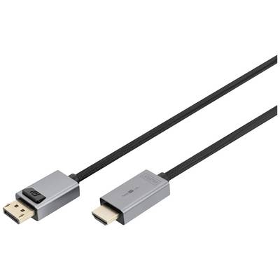 Cavo grigio da HDMI a DisplayPort, utilizzato per collegare dispositivi con diverse porte video.