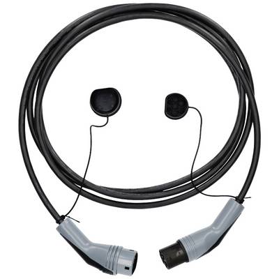 Un cavo di ricarica per auto elettriche è posizionato in modo da assomigliare a un volto sorridente, con le spine come occhi e il cavo come bocca.