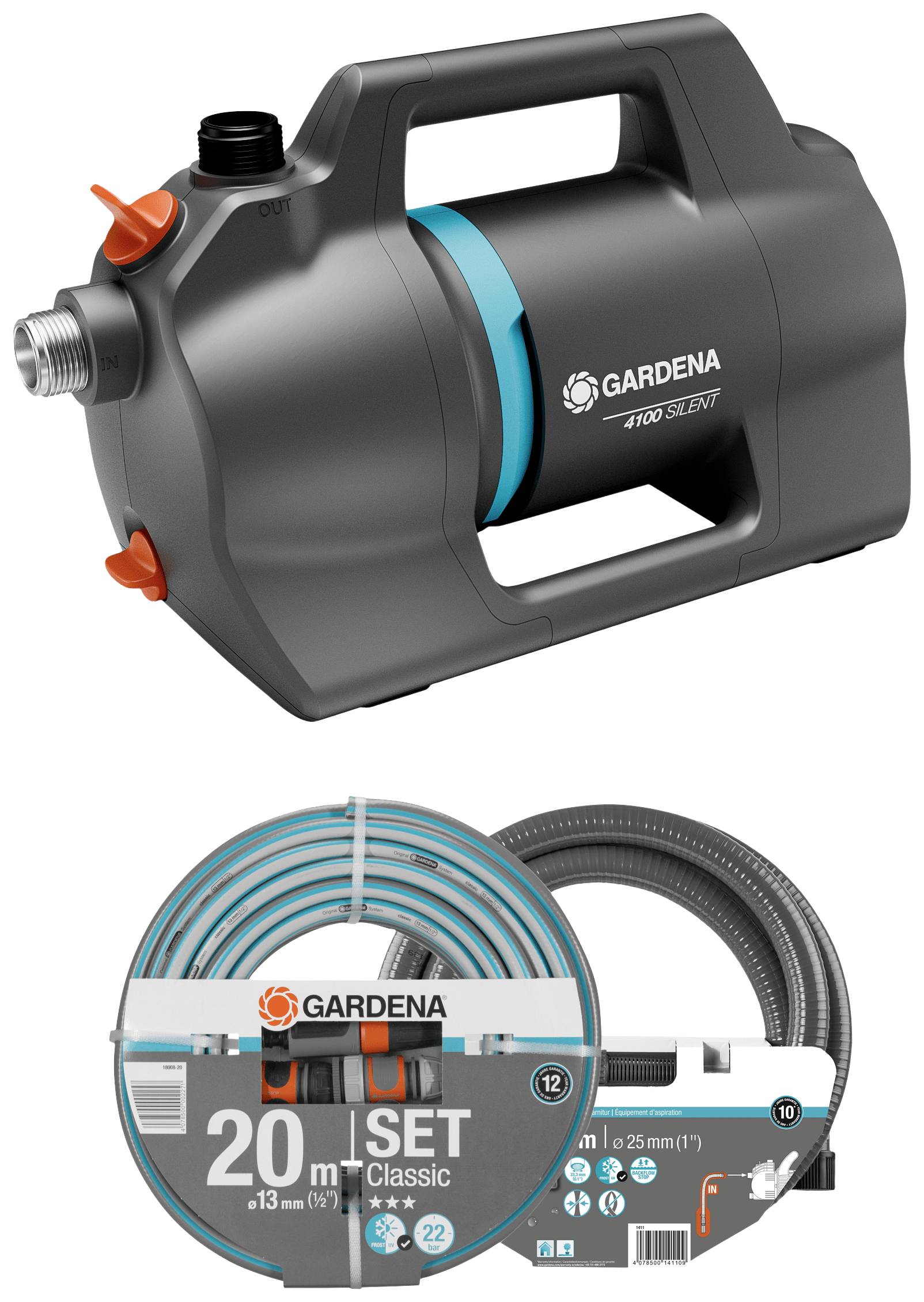 GARDENA 4200 Silent KIT pompa da giardino 4200 l/h 39 m