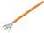 Un cavo di rete arancione schermato con fili di rame visibili e una schermatura metallica, isolato e messo a nudo.