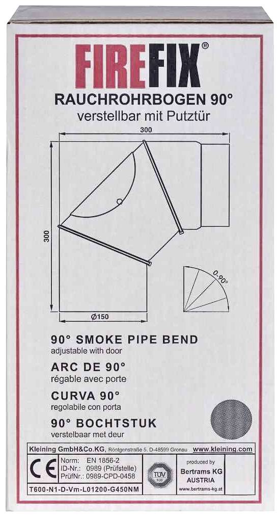 Firefix RD150/B Kachelpijp bocht