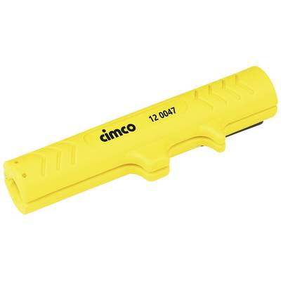 Un tagliacavi giallo con la scritta 'cimco 12 0047' sul lato.