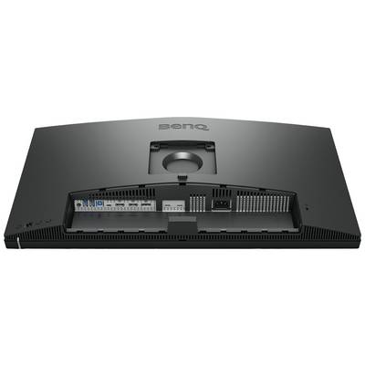 Retro di un monitor BenQ con porte visibili, tra cui HDMI, USB e alimentazione di rete; adatto per utilizzo multiuso.