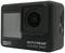 Una action camera nera, modello 'GoXtreme Vision Duo', con risoluzione 4K. Dispone di un display e diversi connettori.