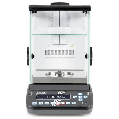 Una bilancia digitale di precisione con camera di vetro, che mostra un'indicazione del peso di '0,00000 g'. Ideale per misurazioni precise in ambienti di laboratorio.