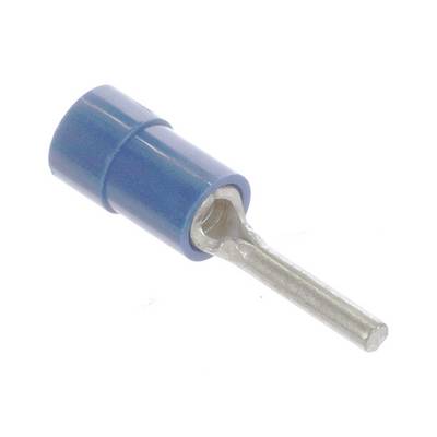 Un connettore blu con guaina cilindrica in plastica e perno metallico.