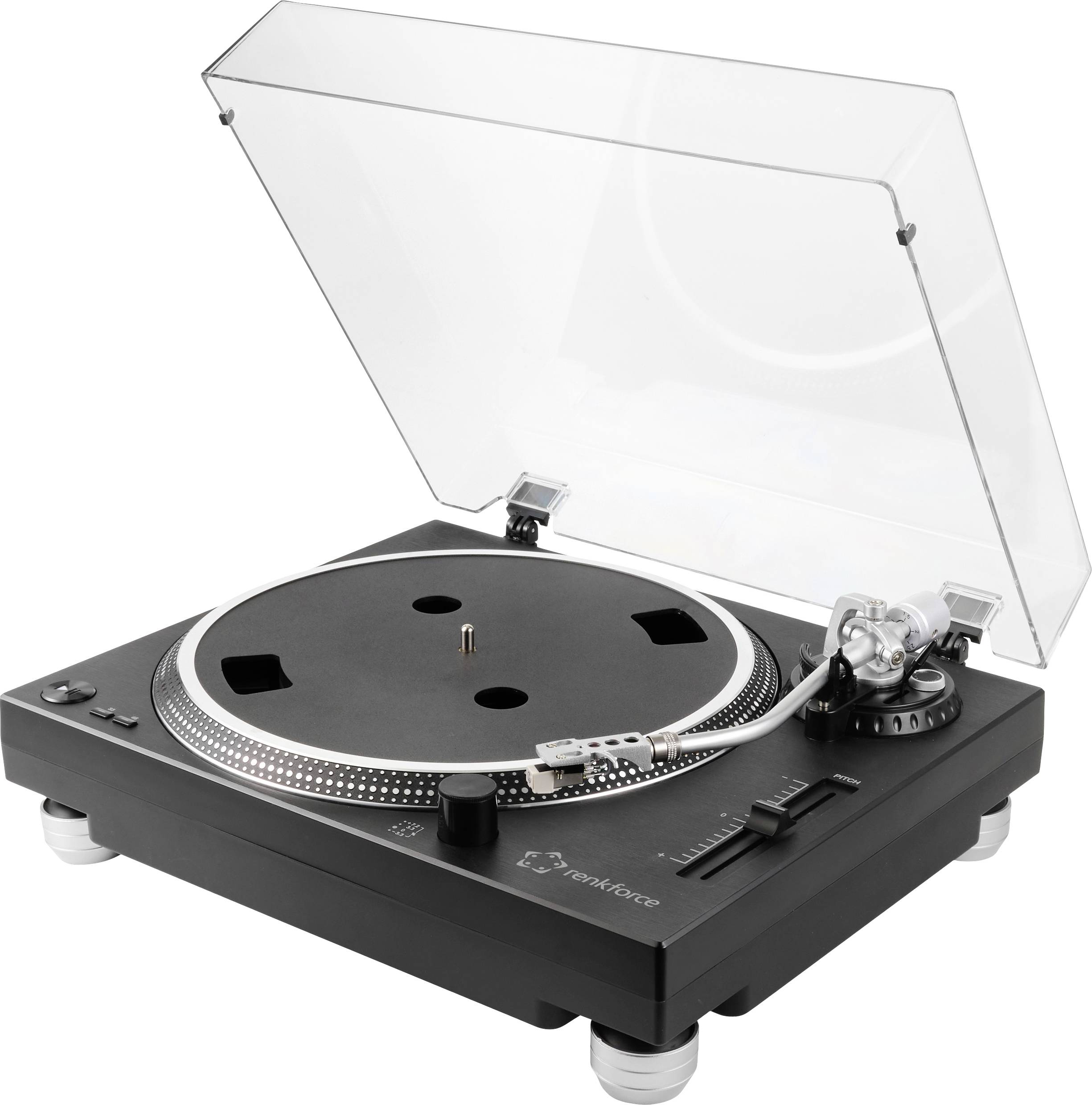Renkforce RF-TURBD-010 Giradischi USB Trasmissione a cinghia Nero