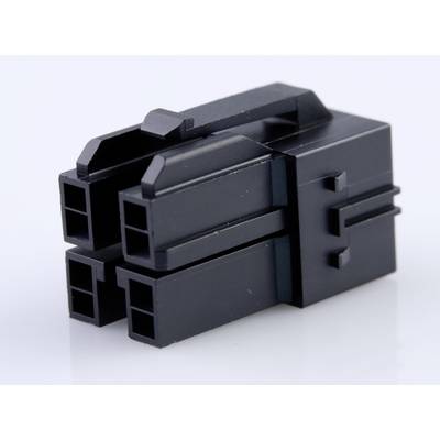 Un connettore elettrico nero con più attacchi rettangolari, tipico degli alimentatori per computer.