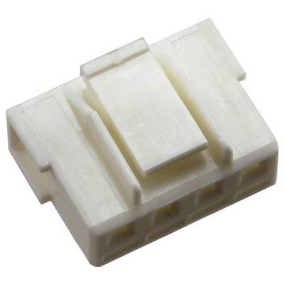 Presa Ethernet RJ45 con otto contatti metallici, utilizzata per collegare cavi di rete. Alloggiamento in plastica nera con pin nella parte posteriore.