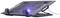 Un raffreddatore per laptop regolabile con superficie nera e illuminazione LED blu, offre un'efficace dissipazione del calore e la possibilità di regolare l'altezza.
