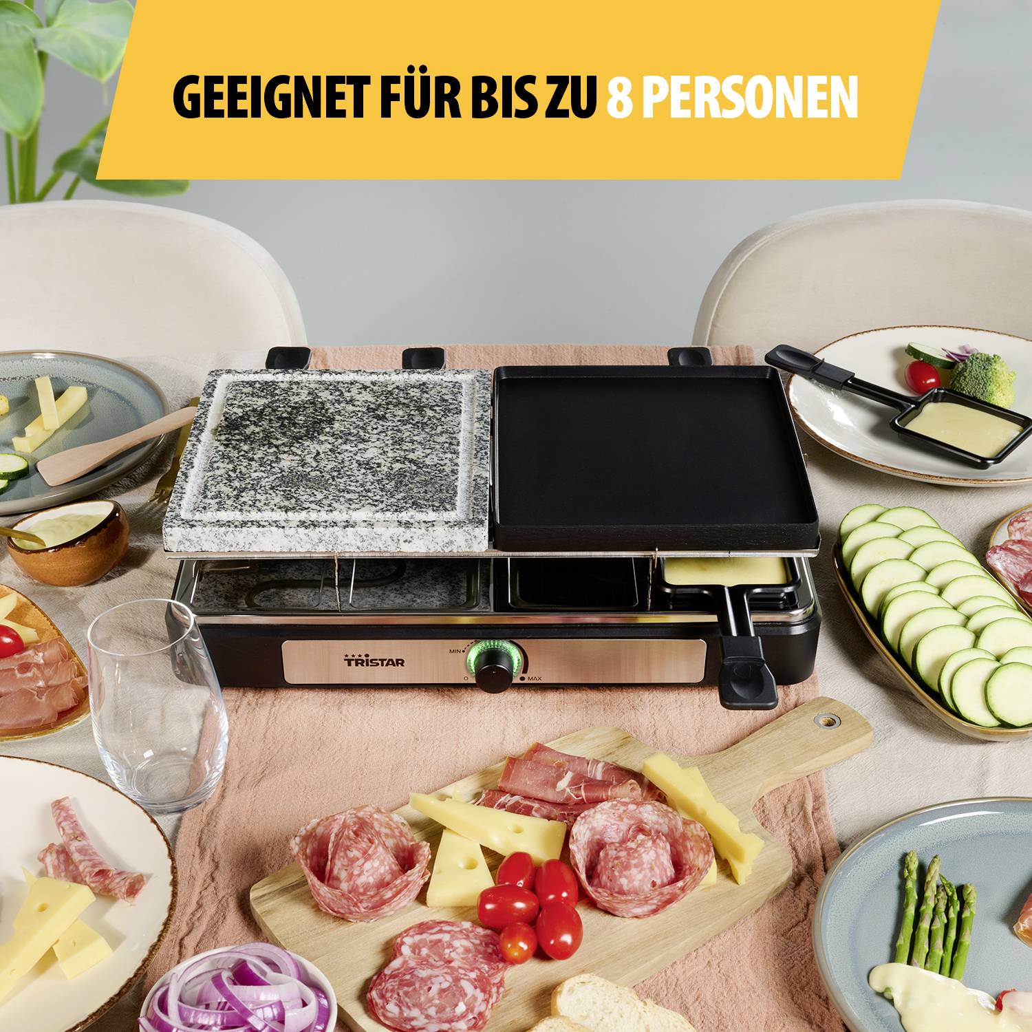 Tristar RA-2747 griglia per raclette 8 persona(e) 1400 W Nero-9