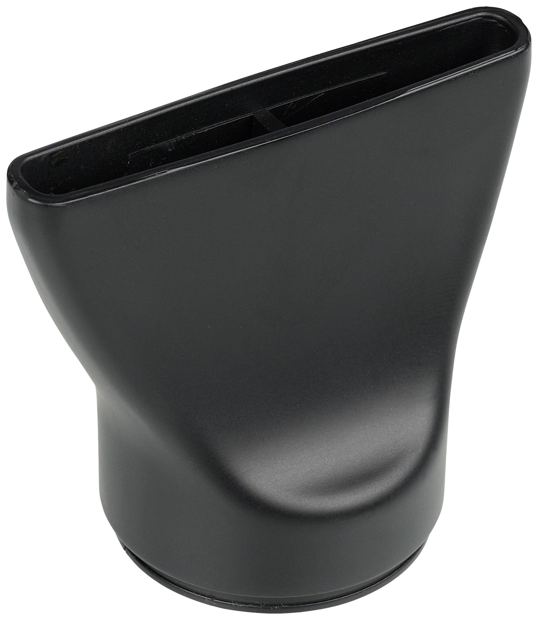 Ugello nero per asciugacapelli, design aerodinamico per indirizzare il flusso d'aria in modo mirato.