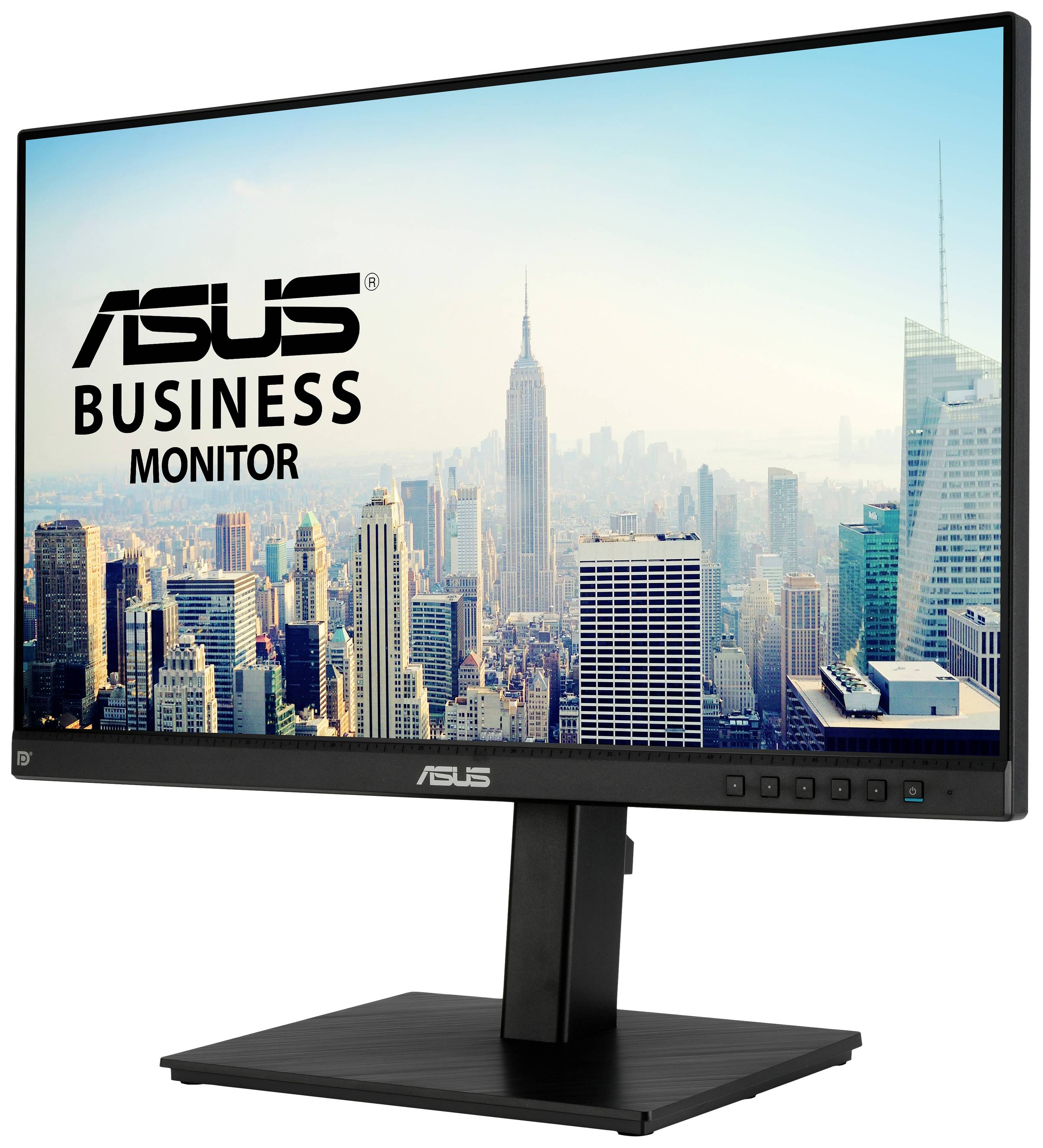 Monitor aziendale ASUS con un'immagine della skyline di New York City sullo schermo.