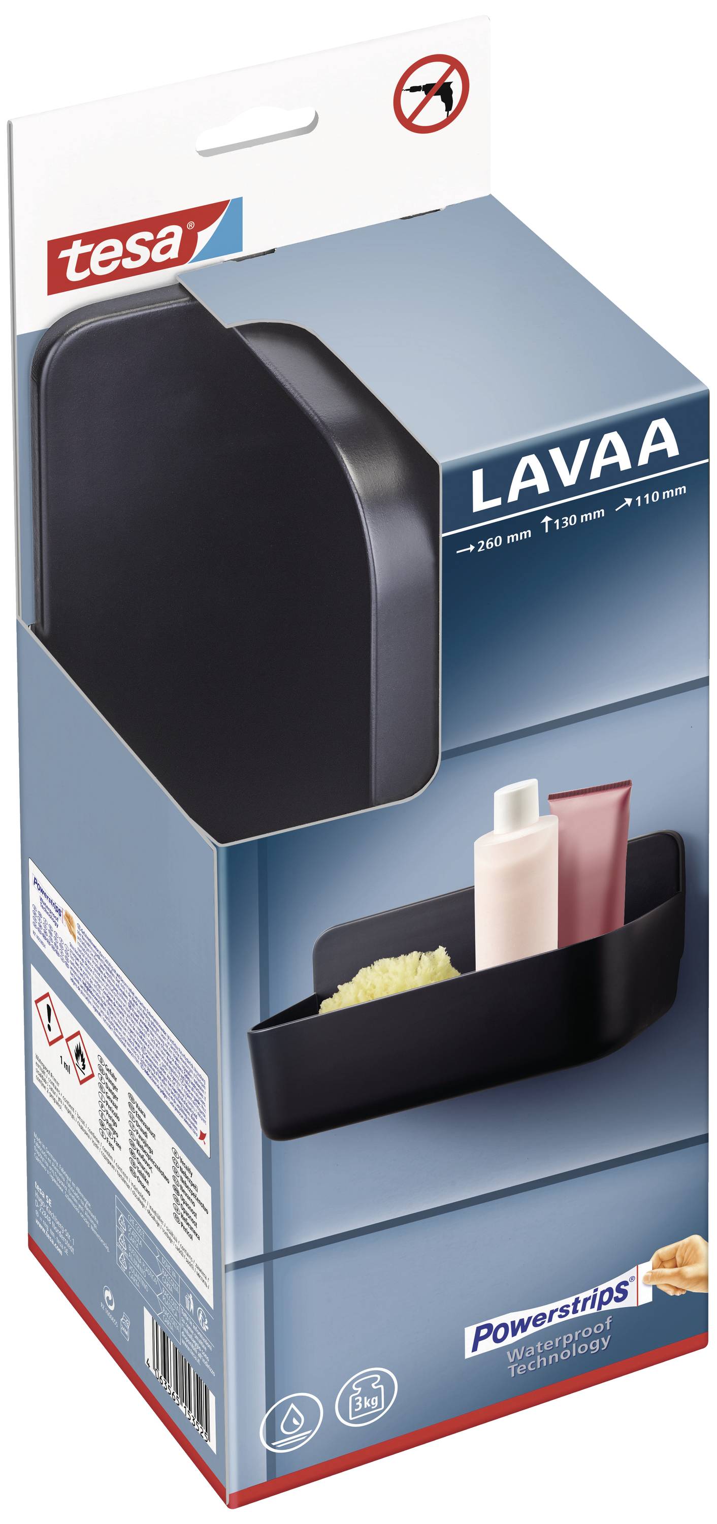 tesa 40516-00000-00 LAVAA Cestino per la doccia Colla Multicolore-1